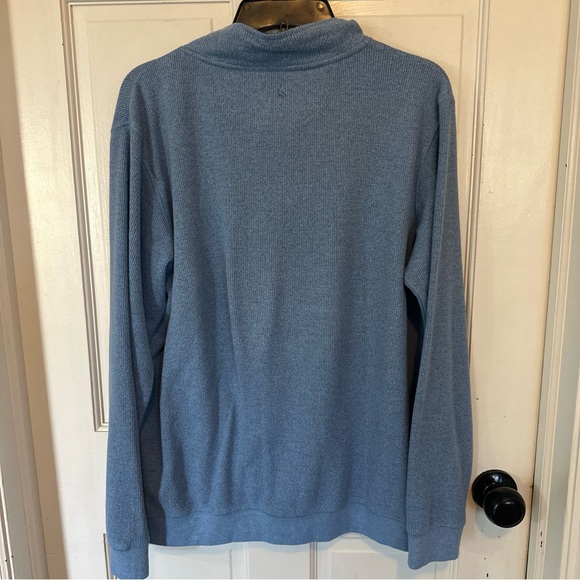 TailorByrd French Rib Quarter Zip Sweater  BLUE Size Large - Picture 6 of 11